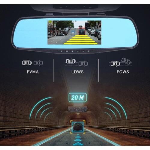 4.3 Inch Driving Recorder HD 1080P Front And Rear Dual Camera Car Video recorder Loop Recording Motion Tracking Dash Cam