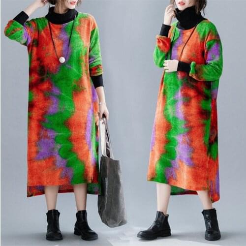 High-neck Knitted Bottoming Shirt 2020 Autumn and Winter New Stretch Flashing Ferret Cashmere Colors Warm Mid-length Dress y097