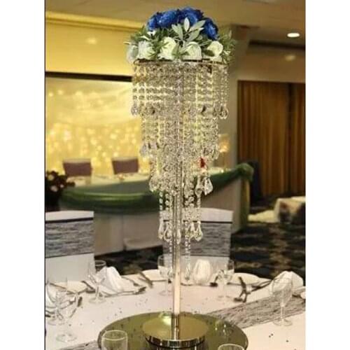 10Pcs/Lot Flower Vases Floor Crystal Vase Plant Floral Holder Flower Pot Road Lead for Home/Wedding Corridor Decoration G125