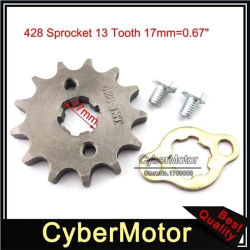 13 Tooth 17mm Front Engine Sprocket Gear 428 For 50cc 70cc 90cc 110cc 125cc 140cc 150cc 160cc Dirt Pit Bike ATV Quad Motorcycle
