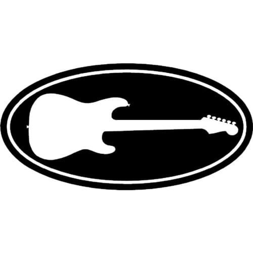 17.4cm*8.4cm Guitar Fashion Decor Decal Vinyl Car Sticker Black/Silver S3-5423