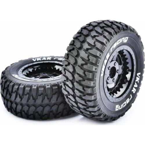 4PCS 1/10 Short Course Desert Off-road Tires VKAR Tire Wheels 12mm Adapter 108mm Spare Parts For RC Car Model