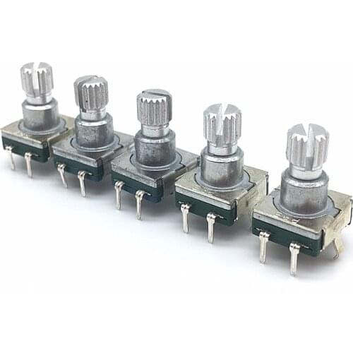 5pcs EC11 Encoder Switch Without Push Button Switch 30 Position Rotary Encoder Code Switch 5pin Plug-in Type 12mm Plum Shaft