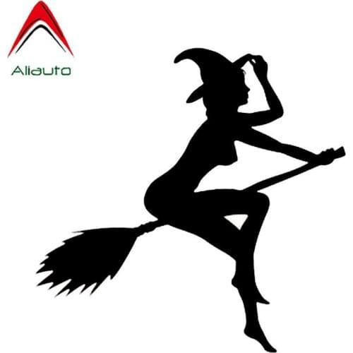 Aliauto Funny Sexy Witch Lady Girl Car Stickers Cover Scratches Reflective Decals Decoration Accessories Vinyl,12cm*11cm