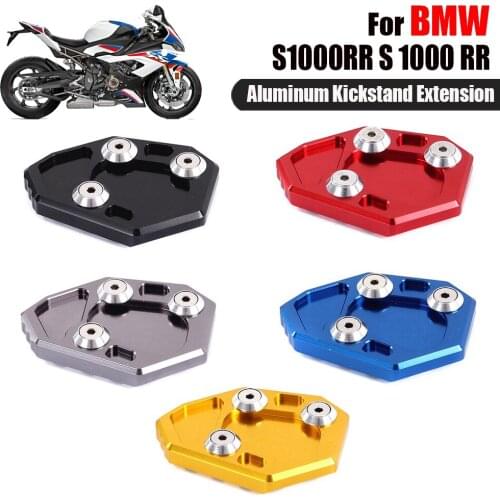 For BMW S1000RR S 1000 RR S1000 RR Motorcycle Aluminum Kickstand Foot Side Stand Extension Pad Enlarge Support Stand 2010-2014