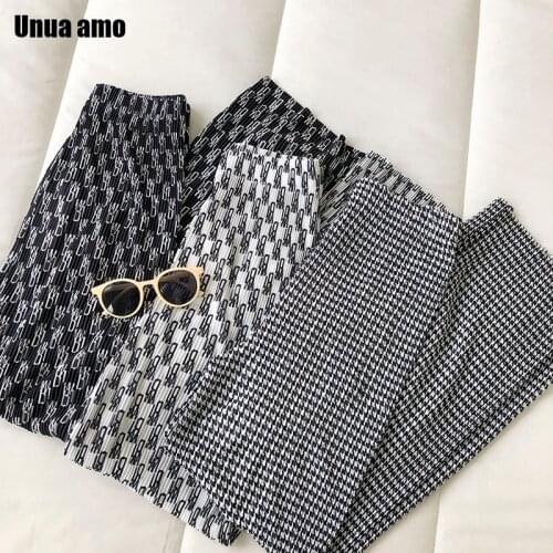 Unua amo Harajuku Tie Dye Pleated Pants Women Vintage Wild Spring Summer Casual Elastic High Waist Full Length Trousers Female