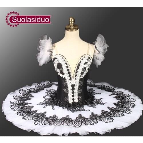 Black White Professional Ballet Tutu For Girls Pancake Tutu Kids Costume Dancing Classical Tutu For Dance SD0026