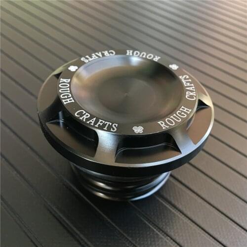 Black Motorcycle CNC Aluminum Rough Crafts Gas Tank Cover Fuel Cap For Harley Sportster Dyna Touring Softail XL 883 1200