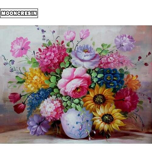 Diy 5D Beautiful Flowers Diamond Painting Mosaic Diamond Art Cross Stitch Diamond Embroidery Full Rhinestones Gift Decor Home