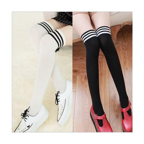 Fashion Sexy Warm Thigh High Over the Knee Socks Long Cotton Stockings For Girls Ladies Women 1pair=2pcs GX09