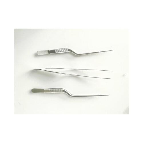 Surgical Tweezers For Medical Accessories Ear Forceps ENT Instrument Bending Gun Shape Dentate Ear Forceps