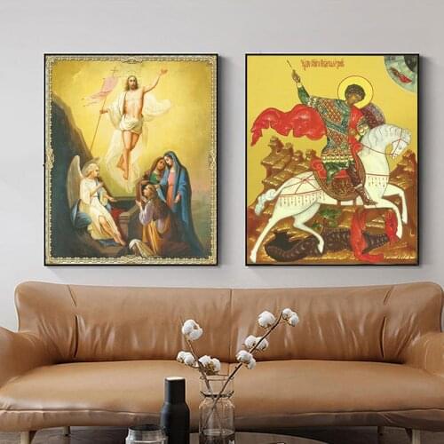 Saint Nicholas' Canvas Religious Icon Portrait Posters And Prints Room Decoration Mural Religious Sacred Decorative Painting