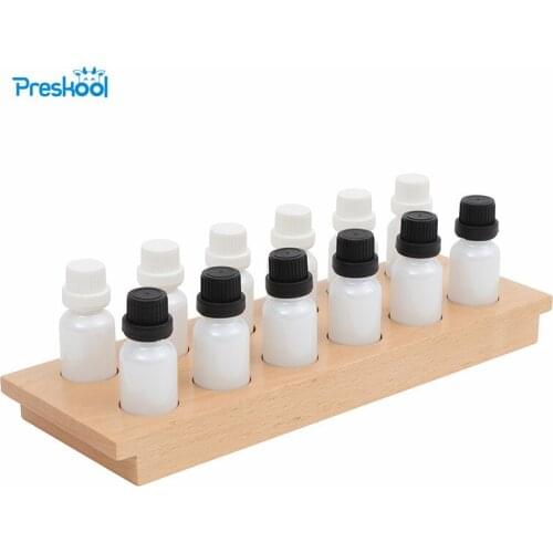 Preskool Montessori toys for Children Educational toys Wooden Board with Smelling Boxes Kids toy Brinquedo Juguetes