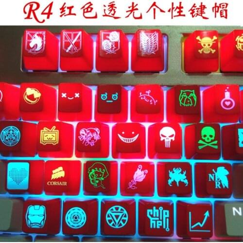 Personality Keycaps For MX switch Mechanical Keyboard R4 Keycap Light transmission ESC height Keys Caps