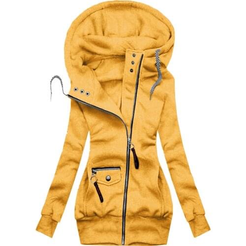Oversized Long Jackets For Women Autumn Solid Color Zipper Fly Casual Jackets With Hood Outwear Windpoof Long Sleeve chaquetas
