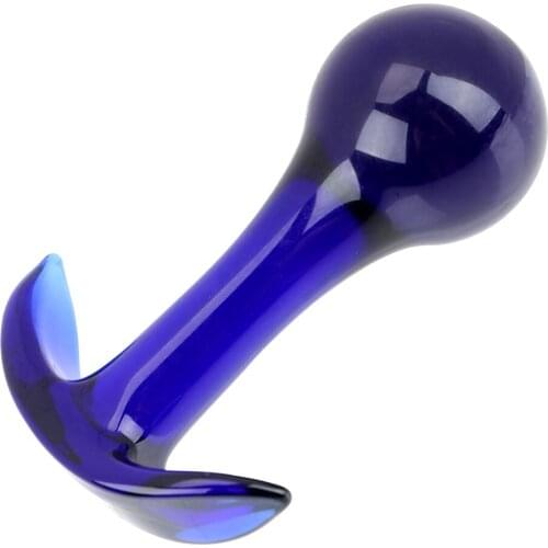 Prostate Massager Blue Glass Masturbation Anal Plug Butt Stimulation Pyrex Crystal Butt Plug Sex Toys for Women Men
