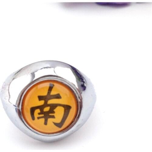 Fashion Anime 10 Pcs Chinese Characters Cosplay Unisex Resizable Orange Hoshigaki Kisame Akatsuki Ring