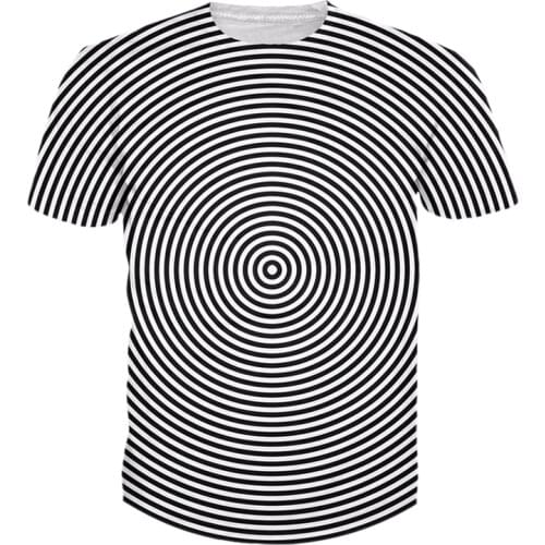 Fashion Summer Style Print Short-sleeved Tees Men /women Black And White Vertigo Hypnotic Printing T Shirt Mens 3d T-shirt 6XL