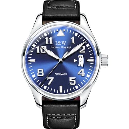 Carnival IW Mens Classic Business Big Dial Automatic Self Wind Mechanical Wrist Watches