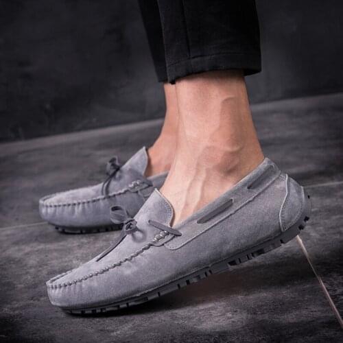 Fashion Summer Men cow suede Loafers High Quality Men Flats Driving Shoes Mens Casual Shoes Office Comfort Mens Loafers Shoes