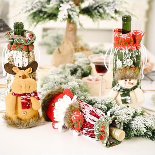 Christmas Wine Bottle Covers Champagne Bottle Case Old Men Kitchen Decoration Party Wine Bottle Bag Christmas Gift New Year