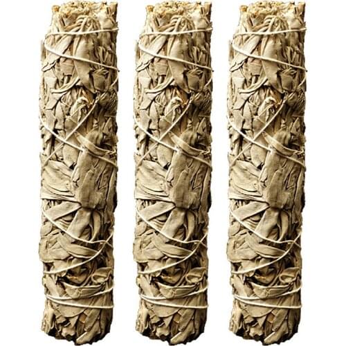 3pcs Sage Smudging Bundles Practical Natural California White Indoor Fragrance Sage Wand Purification Stick for Meditation Pray