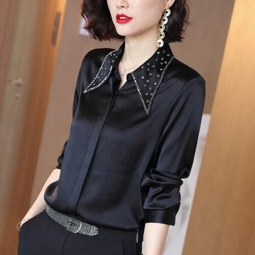 Silk Blouse Spring Real Autumn Shirt Korean Womens Tops and Blouses Women Clothes 2020 Blusa Feminina S19DS5203 YY2950
