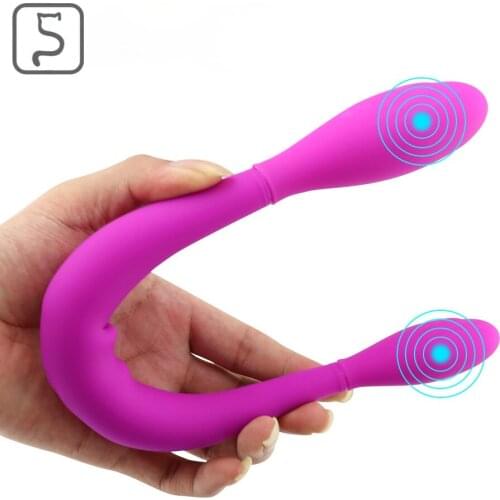Usb Charging Silicone Double-headed Vibrator Massage AV Stick Lesbian Masturbation Adult Products Wholesale
