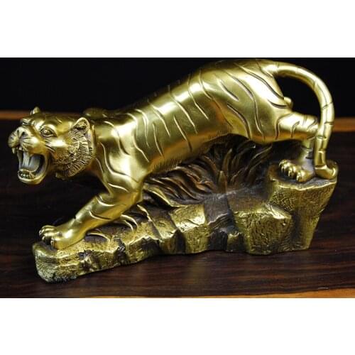 Tiger Tiger Mountain Copper Copper Feng Shui opening twelve zodiac lucky car decoration crafts home