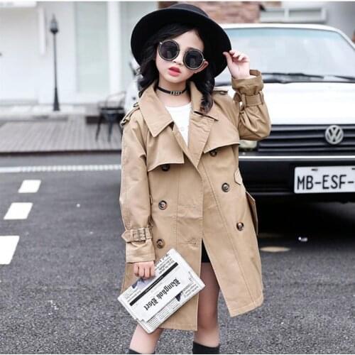Baby Girls Trench Coats Double Breasted Jackets For Girls Clothing Tops Kids Windbreaker 2019 Spring Autumn Teens Outerwear Y758