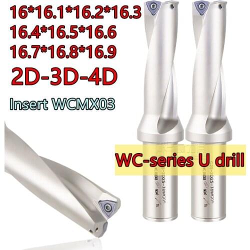 16*16.1*16.2*16.3*16.4*16.5*16.6*16.7*16.8*16.9mm 2D 3D 4D WC-series U drill Insert WCMX03 Free shipping
