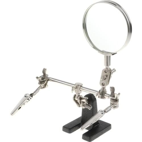 5X Magnifying Glasses Auxiliary Clip Magnifier Support for Soldering Jewelry