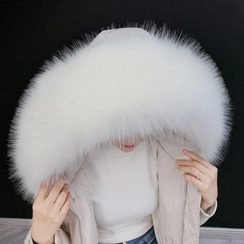 New Fashion Women Faux Fox Fur Collar Shawl Collar For Winter Coat Hood Fur Decor Fake Fur Scarf Winter Coat Fur Collar Scarves