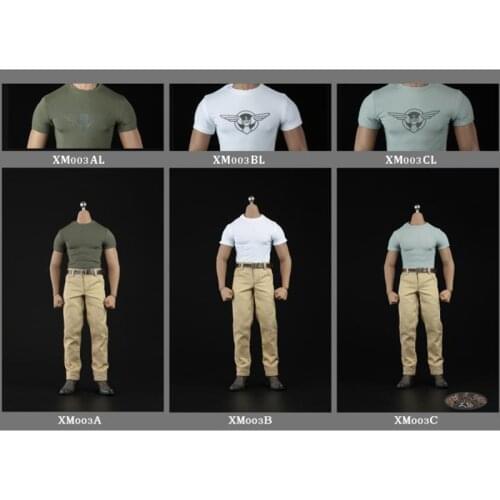 XM03 1/6 American team muscle mens tight T-shirt pants suit can be equipped with M33 M34 body in stock