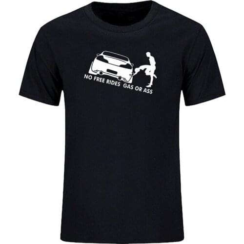 Fun mens T-shirt round neck casual cotton no gas or ass fashion print short sleeve summer