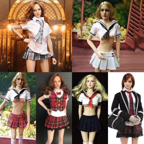 1/6 Scale Female Clothes School Uniforms Pleated Skirt Suit Accessories for 12 inch Action Figure Body Model