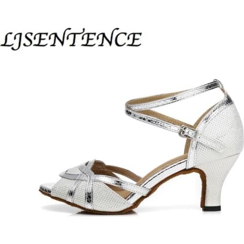 Professional Latin dancing shoes for women medium high heels satin soft soles for ballroom dancing rumba cha-cha shoes for women