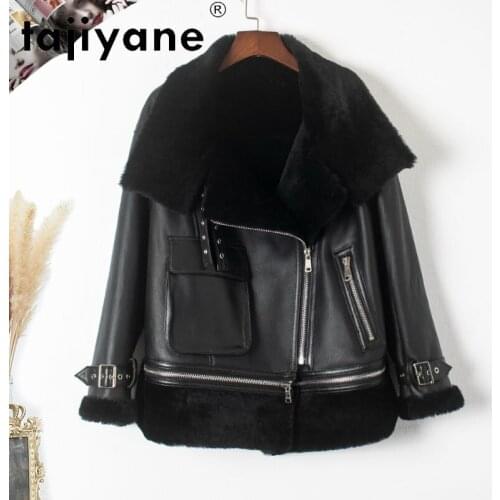 Tajiyane Womens Winter Coats Real Fur Coat Women Genuine Sheepskin Jackets Female Lamb Fur Jacket Woman Cloth Femme Veste TN1985