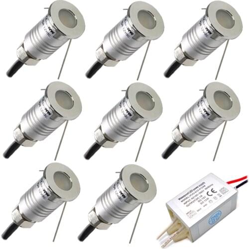 1W Mini LED Underground Light IP67 Waterproof In Ground Lamp 12V Outdoor Ground Deck Stair Light Garden Buried Light with Driver