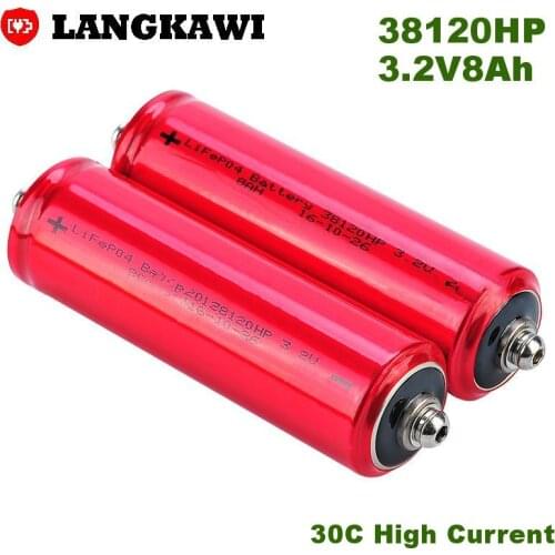 2PCS 30C high high current lifepo4 headway 38120hp 3.2v 8ah power lithium rechargeable battery cheap cell for Electric scooter