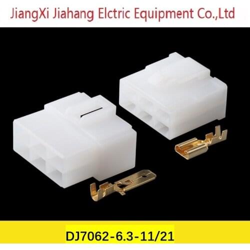 Freeshipping 200sets DJ7062-6.3-11/21 6Pin AMP Car Electrical Wire Connectors