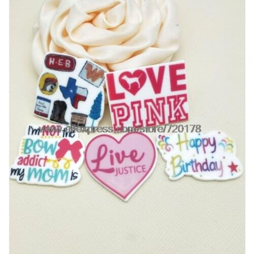 30pcs/50pcs cartoon Letters plastic flat back planar resin for DIY handmade materials STK81