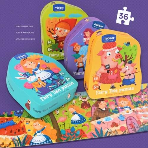 Children Montessori 36Pcs Paper Plane Puzzles Classic Fairy Tale Puzzles Early Childhood Fairy Tales Cartoon Educational Toys