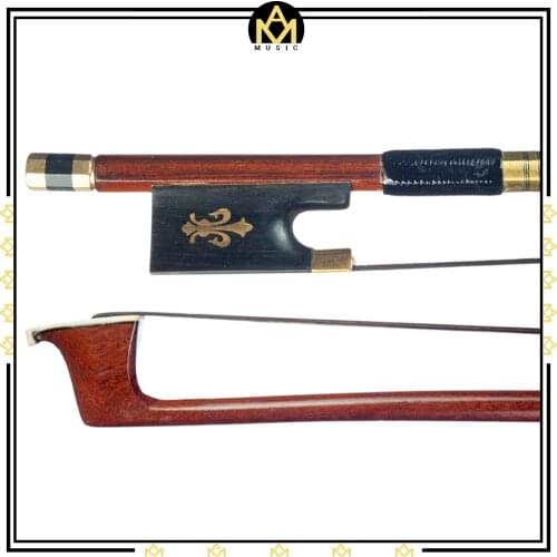 4/4 Size Violin/ Fiddle Bow IPE Bow Violin Bow Round Stick Lizard Skin Grip Black Horsehair W/ Ebony Frog Well Balance