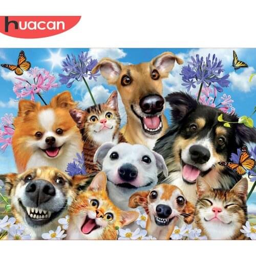 HUACAN Diamond Embroidery Dog Full Square Drill Sale Diamond Painting Animals Cross Stitch Kit Home Decoration Childrens Gift