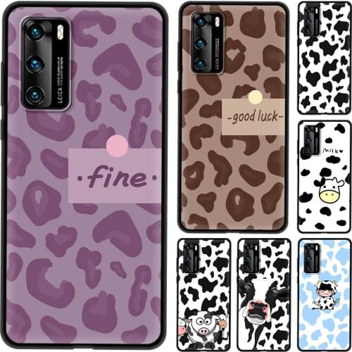 Cute cow Phone Case For Huawei P40 P30 P20 Pro P10 Lite Soft Cover for huawei P Smart Z Y9a Y7a Y7 P30Lite Shell