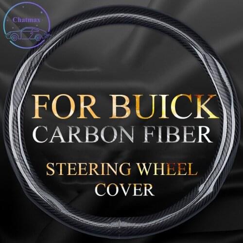 Carbon Fiber Steering Wheel Cover For Buick Excelle Regal Encore GL6 GL8 Universal 38cm 15 Inches Anti-slip Touching Comfortable