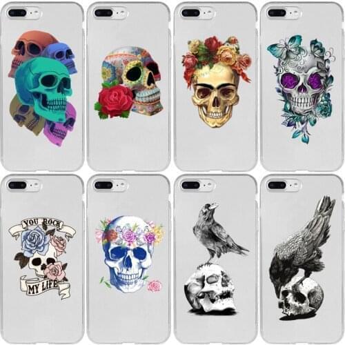 Floral Sugar Skull Tattooed Capa Cover Case for Xiaomi Redmi K20 K30 4X 4A 5A 6A 7A 8A 9C 9A Pro Plus