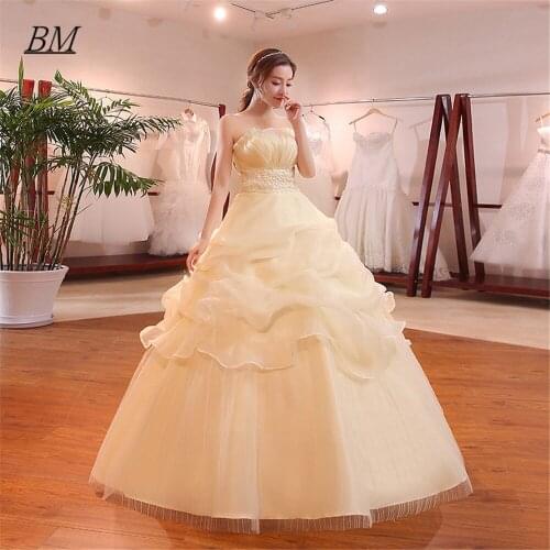 BM Cheap Stock Champagne Quinceanera Dresses 2021 Ball Gown Beaded Prom 16 Birthday Pageant Party Gown Vestidos De Fiesta BM778