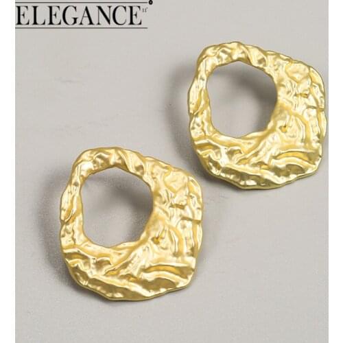 ELEGANCE11 Geometric Metal Earrings Irregular Shape Temperament Earrings Summer Banquet Shiny Souvenir Girlfriend Precious Gift